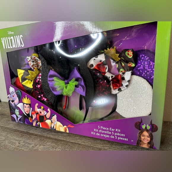 New Disney 100 Mouse Ears VILLAINS Headband 5 Pk Ursula Queen Maleficent Cruella - Picture 2 of 4